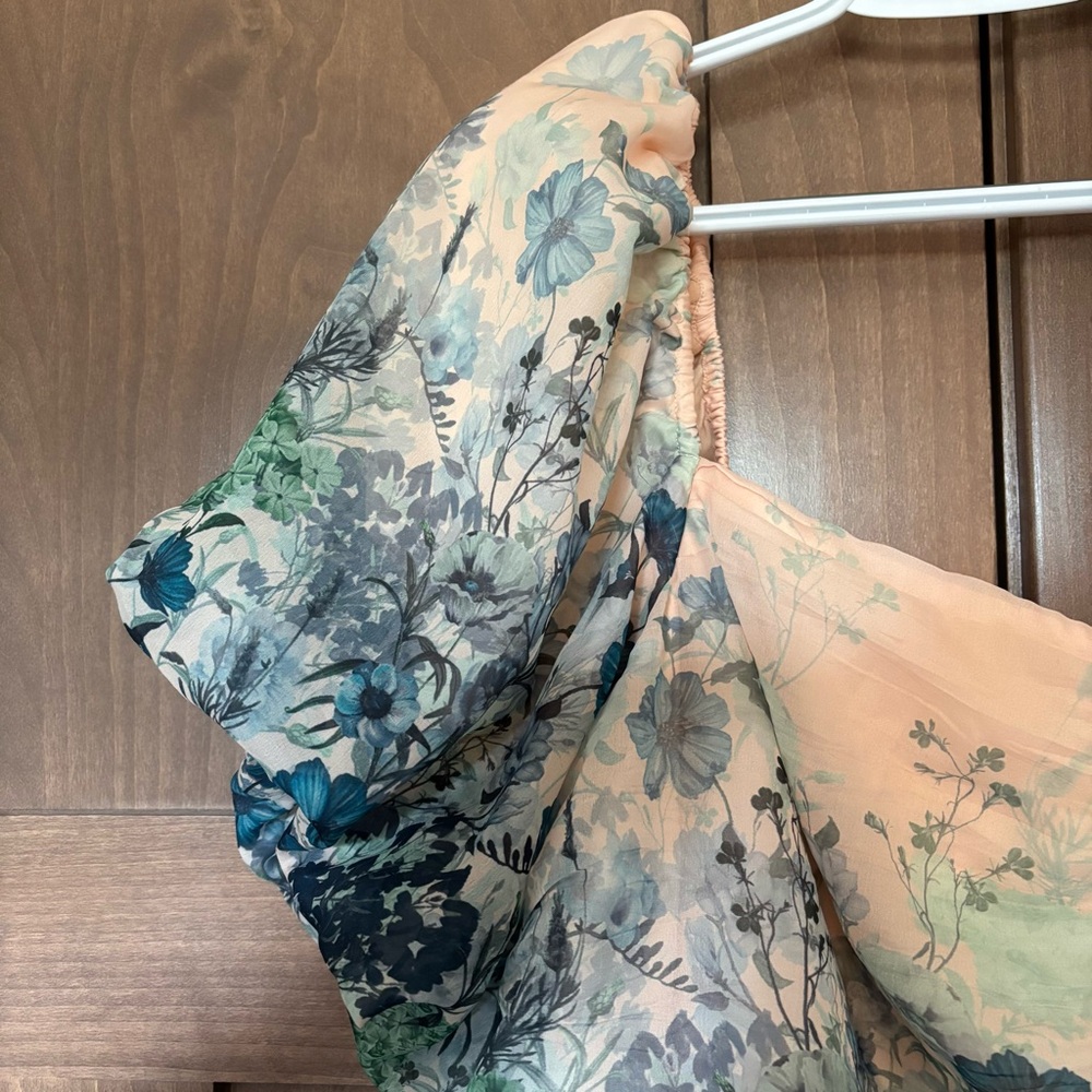 Anthropologie Let Me Be Flo Ruched Mini Dress Plus Size 3X Floral Puff Sleeve - Picture 15 of 15